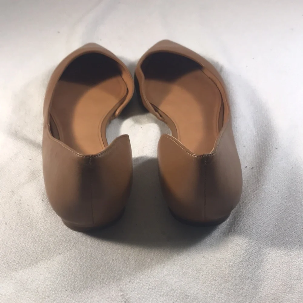 J Crew Classic D’Orsay Women’s Brown Leather Pointy Toe Slip On Flat Shoes 11
